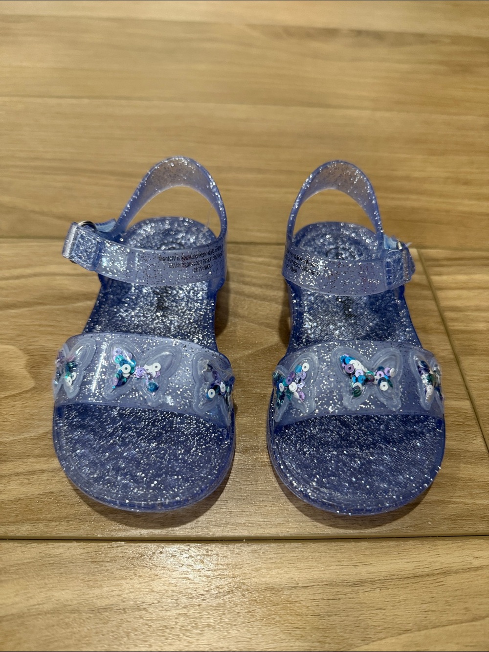 Girls' Glitter Butterfly Jelly Sandals - Purple